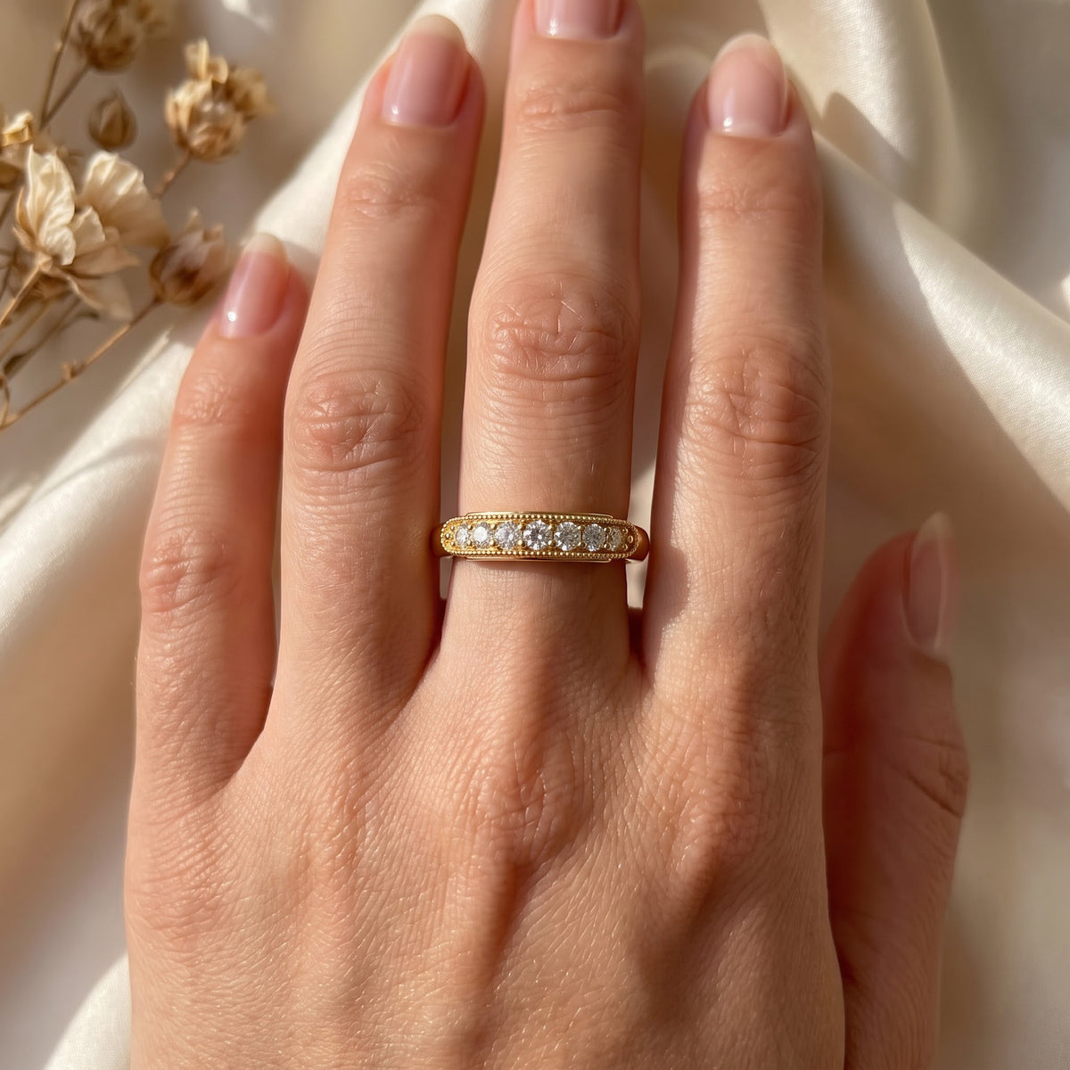 Seven-Stone Radiance Round Diamond Eternity Ring