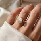 Elysian Twist Pear Diamond Side Stone Engagement Ring