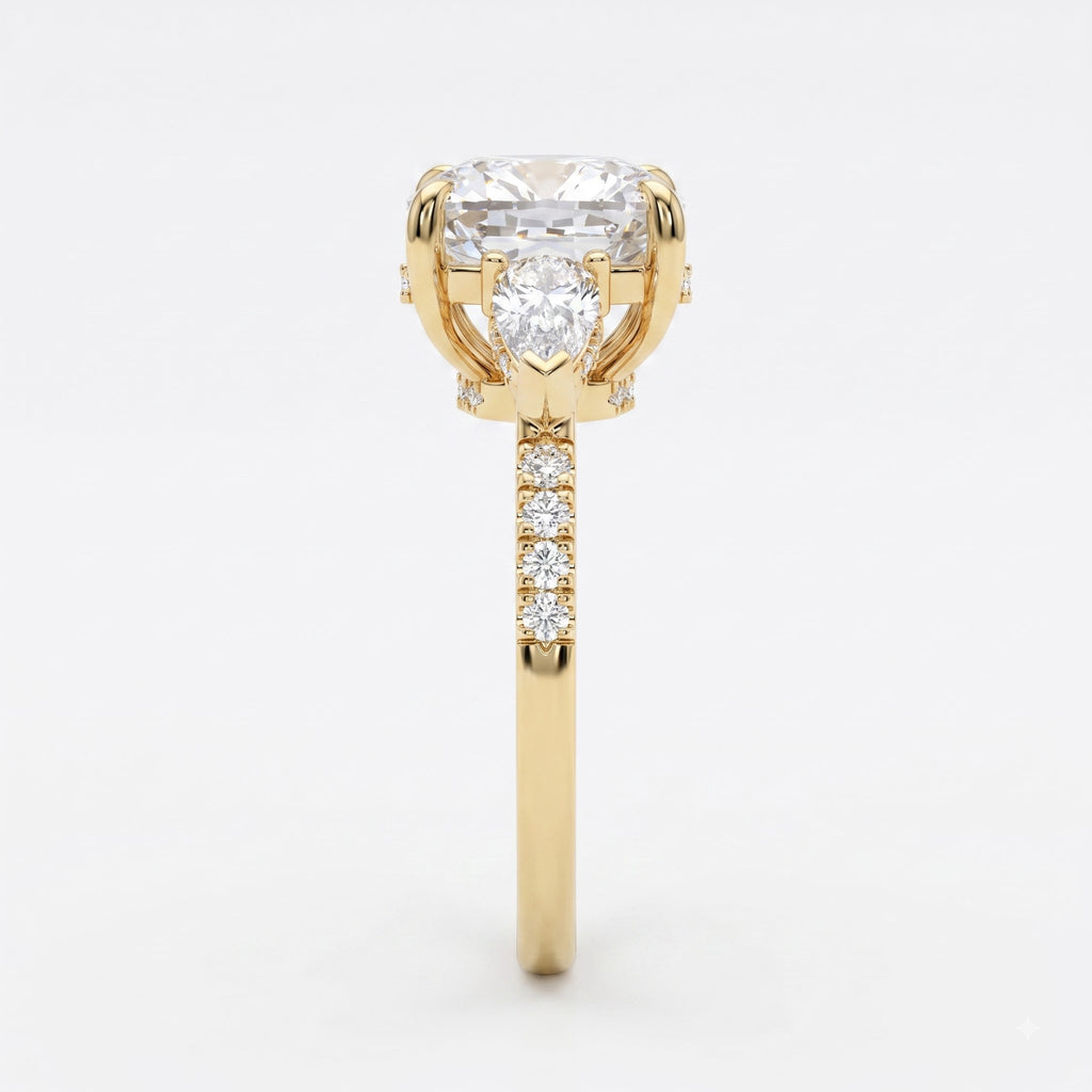 The Aurelia Cushion Diamond Trilogy Hidden Halo Ring