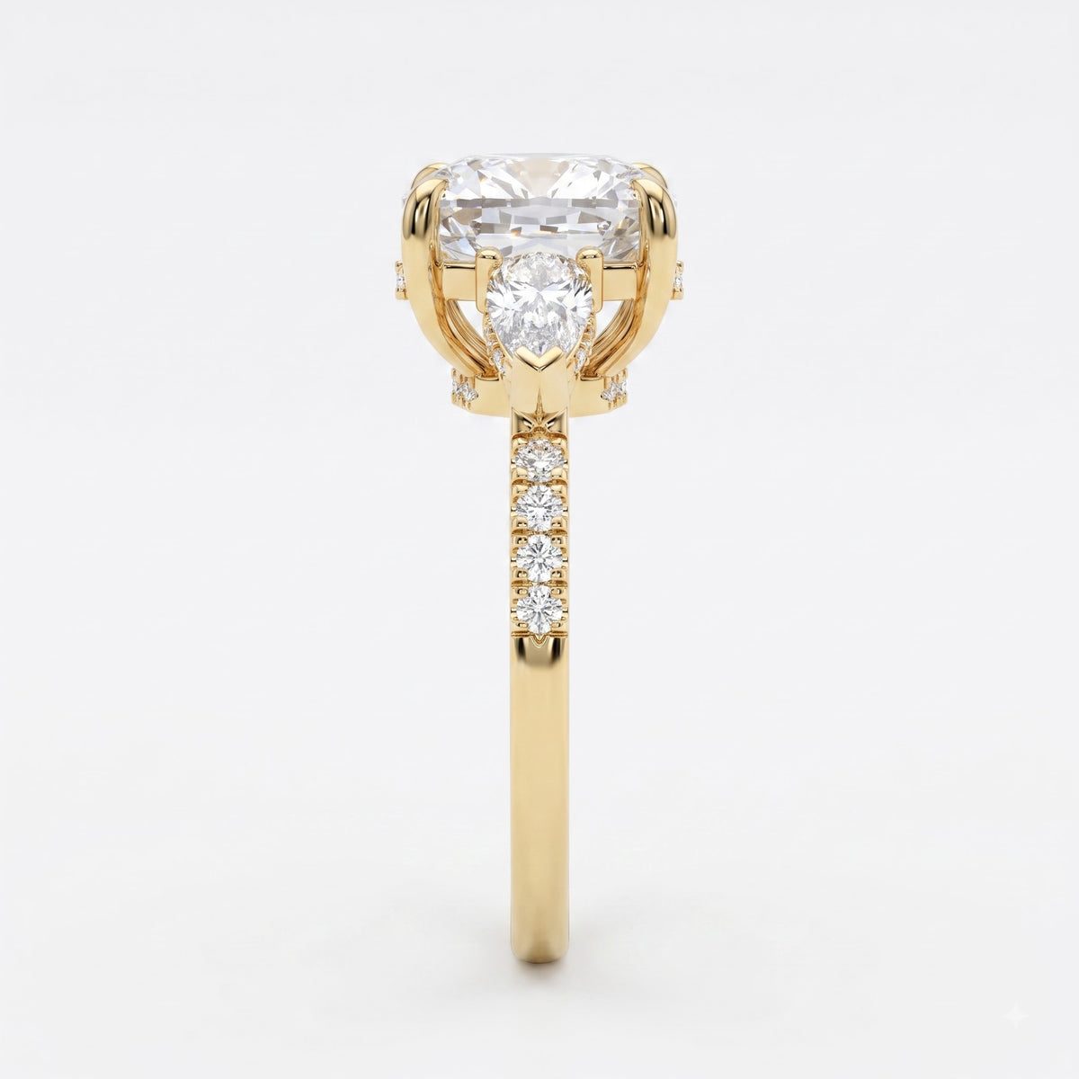 The Aurelia Cushion Diamond Trilogy Hidden Halo Ring