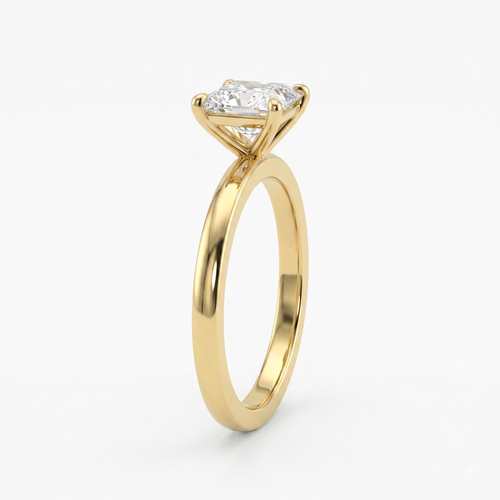 Modern Princess Cut Diamond Solitaire Engagement Ring