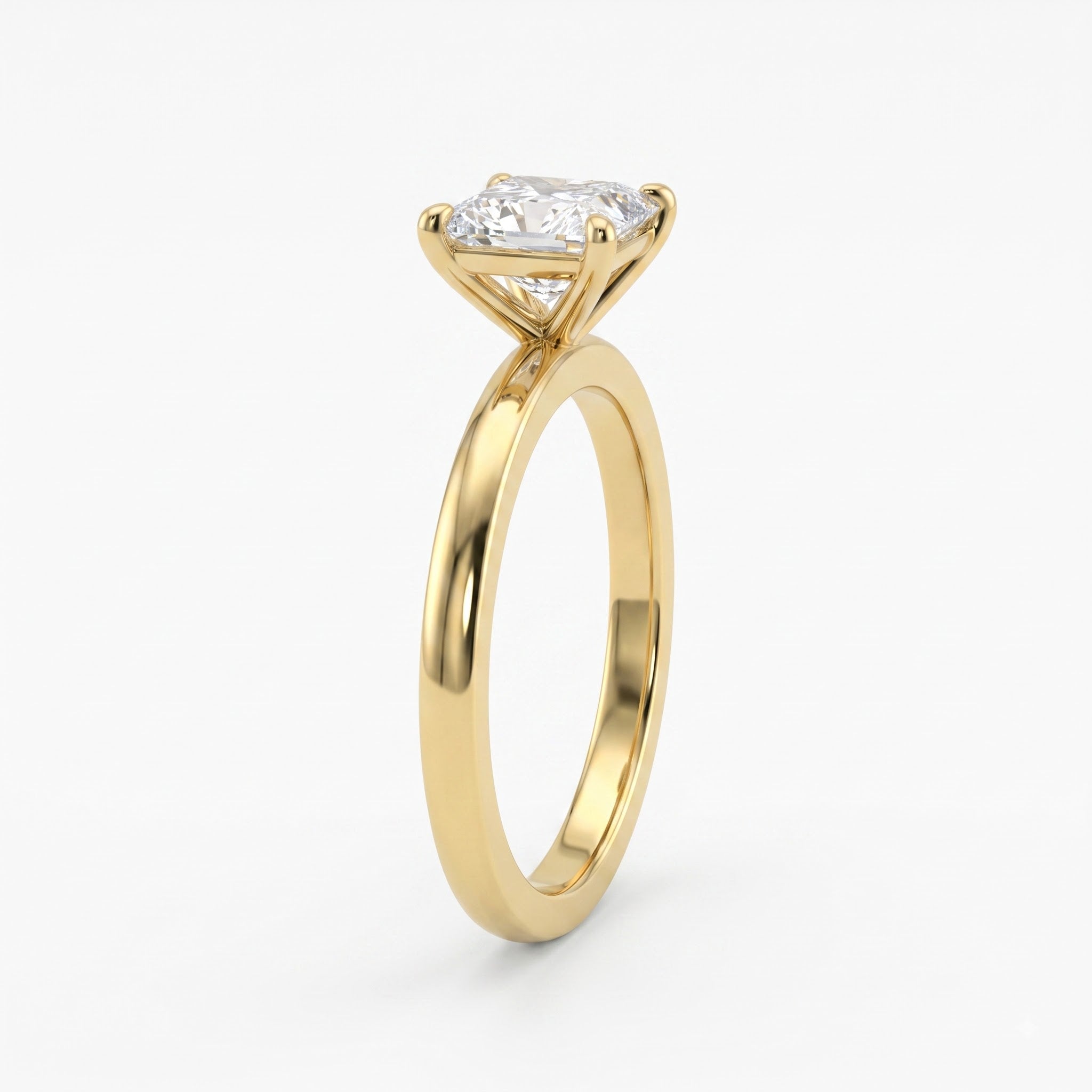 Modern Princess Cut Diamond Solitaire Engagement Ring