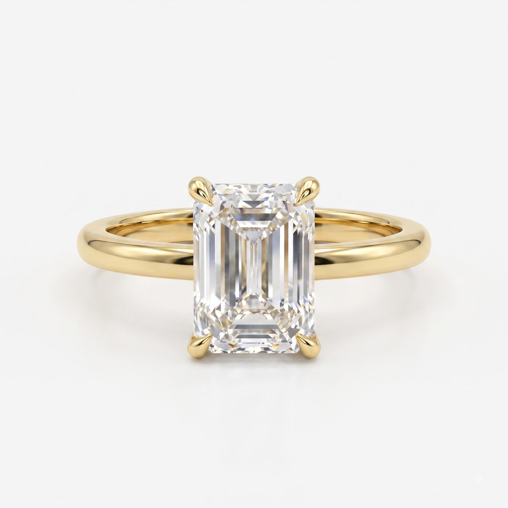 Modern heirloom luxury Emerald Cut Diamond Solitaire Ring