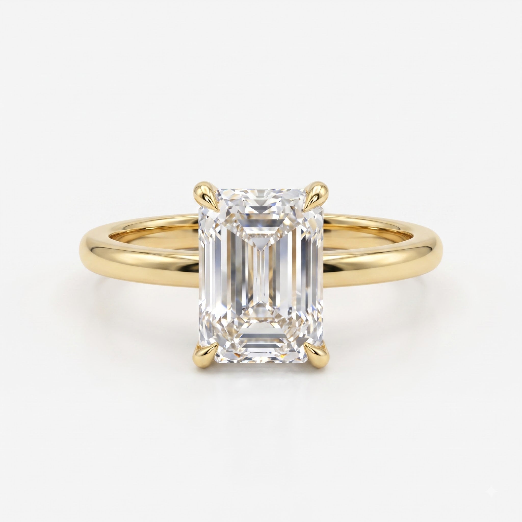 Modern heirloom luxury Emerald Cut Diamond Solitaire Ring