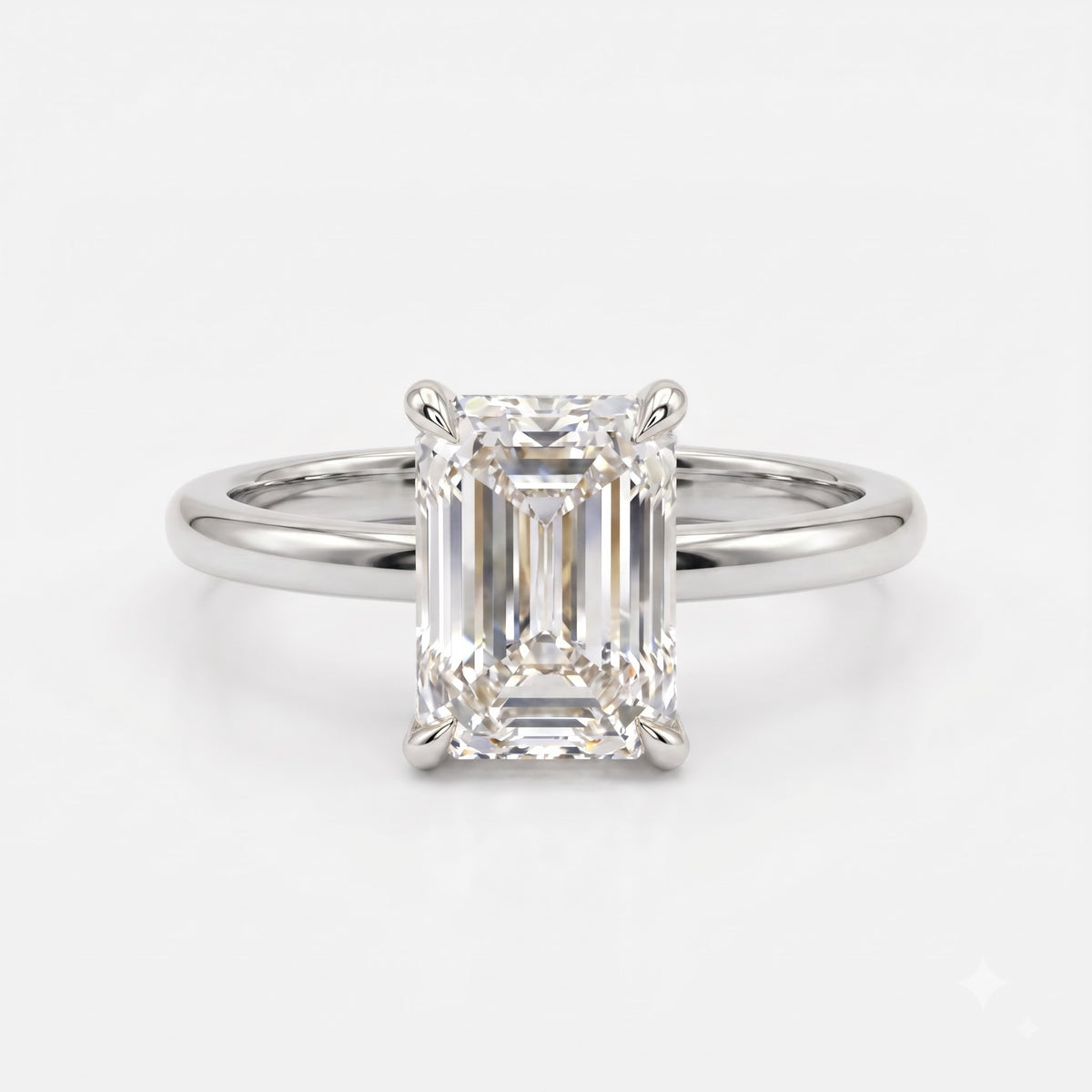 Modern heirloom luxury Emerald Cut Diamond Solitaire Ring