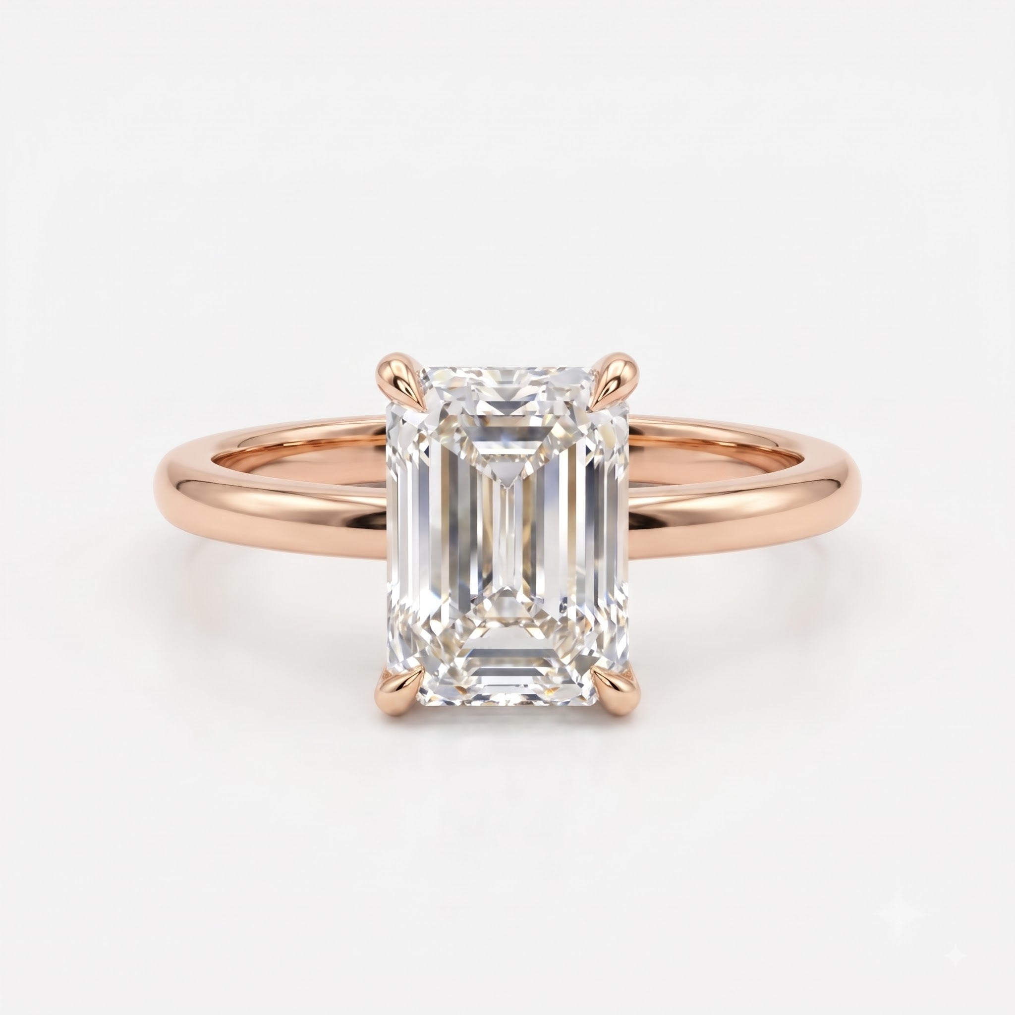 Modern heirloom luxury Emerald Cut Diamond Solitaire Ring
