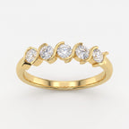 Modern Round Diamond Wave Setting Eternity Ring