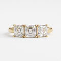 Modern Luxury three matching Ascher-cut diamonds Eternity Ring