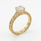 Lumière Heritage Round Cut Floral Filigree Vintage Ring