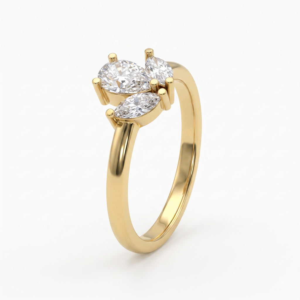 Pear-Cut Lab-Grown Diamond Floral Eternity Ring