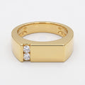 Modern Signet Men's Round Diamond Wedding Band