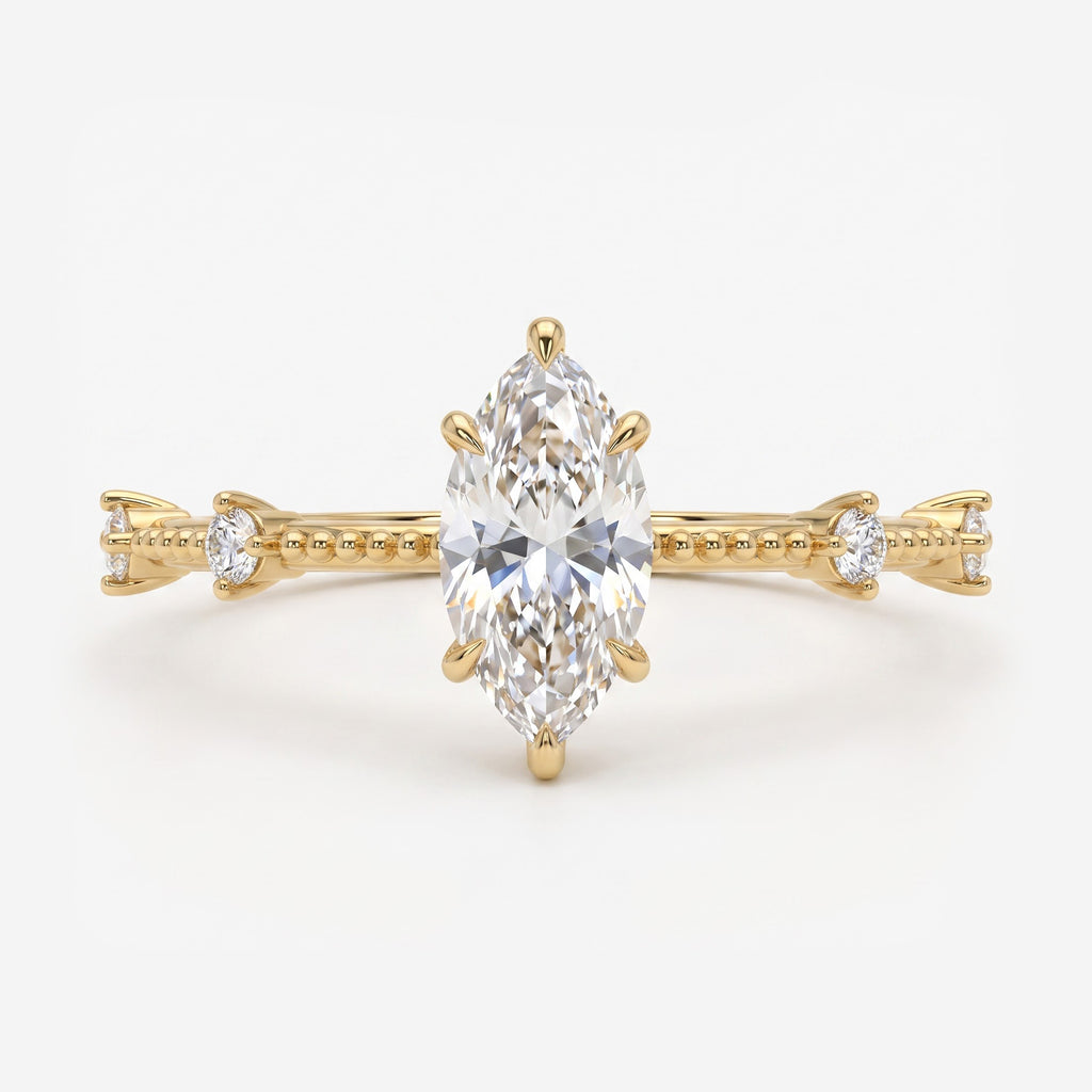 The Royal Marquise Diamond Radiance side stone Ring