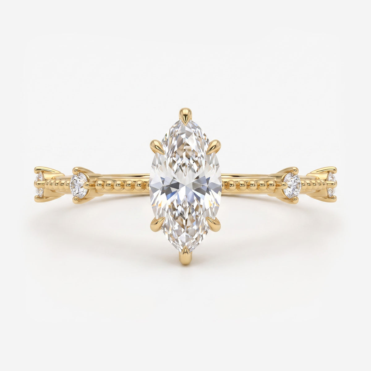 The Royal Marquise Diamond Radiance side stone Ring