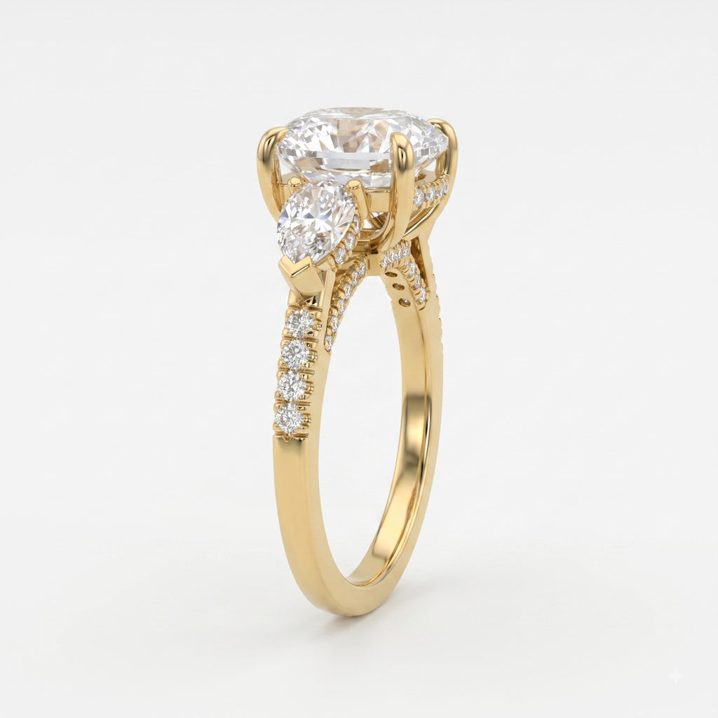 The Aurelia Cushion Diamond Trilogy Hidden Halo Ring