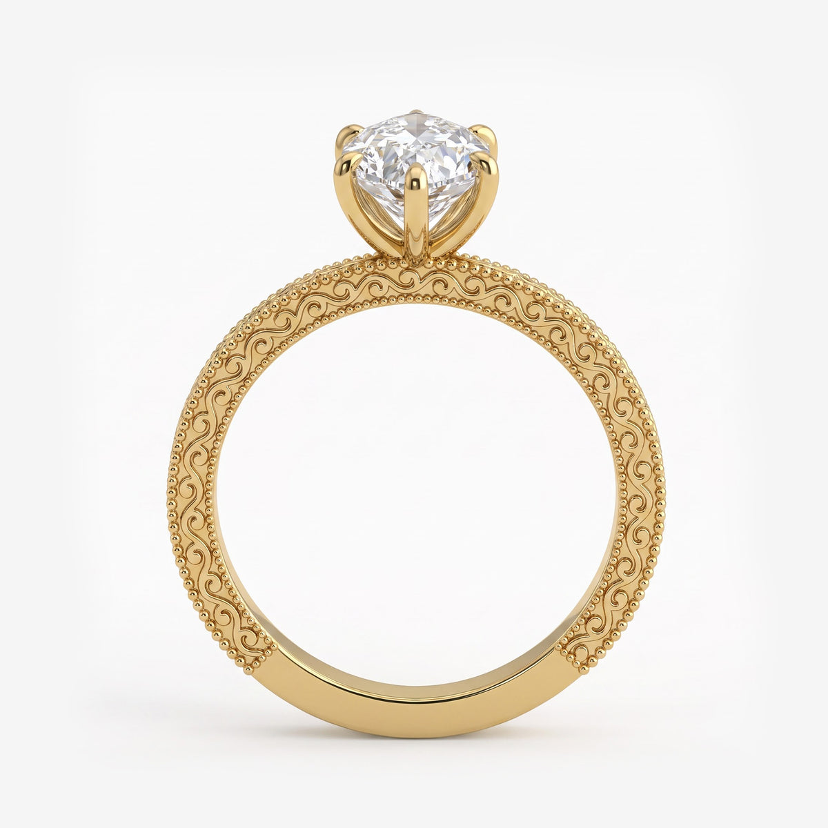 Valencia Vintage Dutch Marquise Diamond Hidden Halo Ring