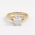 Elongated Long Cushion diamond Solitaire Ring