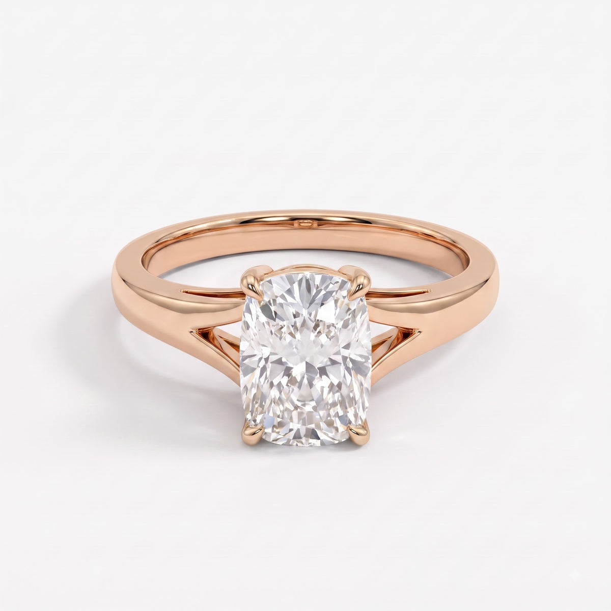 Elongated Long Cushion diamond Solitaire Ring