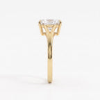Elongated Long Cushion diamond Solitaire Ring