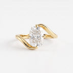 Modern Twist Elongated cushion cut diamond Solitaire ring