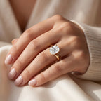 Elongated Long Cushion diamond Solitaire Ring