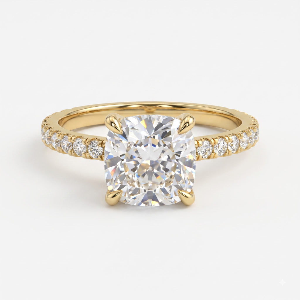 Modern Luxury Cushion Cut Lab Grown Diamond Engagement Ring