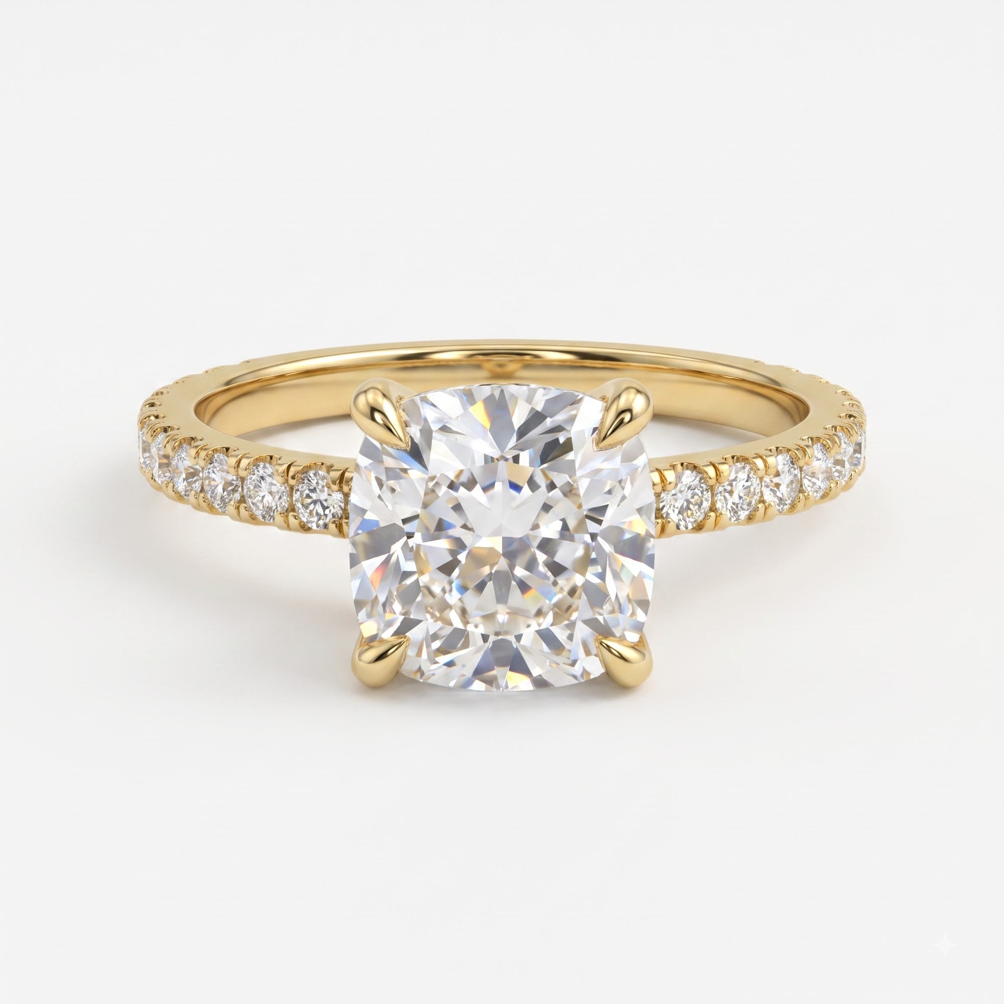 Modern Luxury Cushion Cut Lab Grown Diamond Engagement Ring