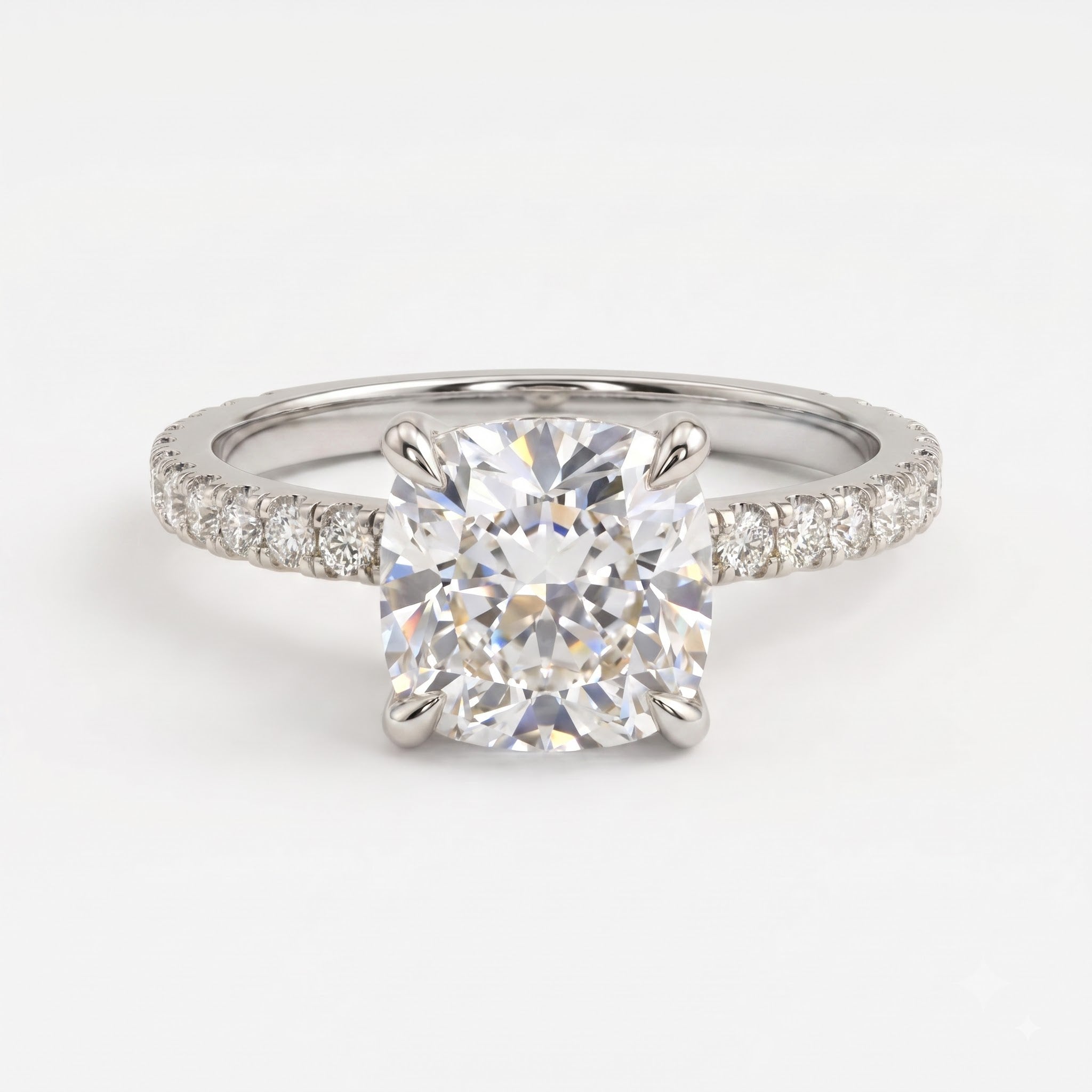 Modern Luxury Cushion Cut Lab Grown Diamond Engagement Ring