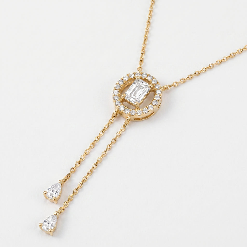 Emerald Cut Lab Grown Diamond Pendant Necklace
