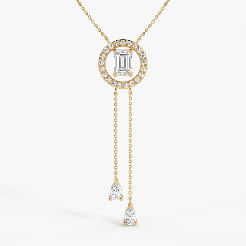 Emerald Cut Lab Grown Diamond Pendant Necklace