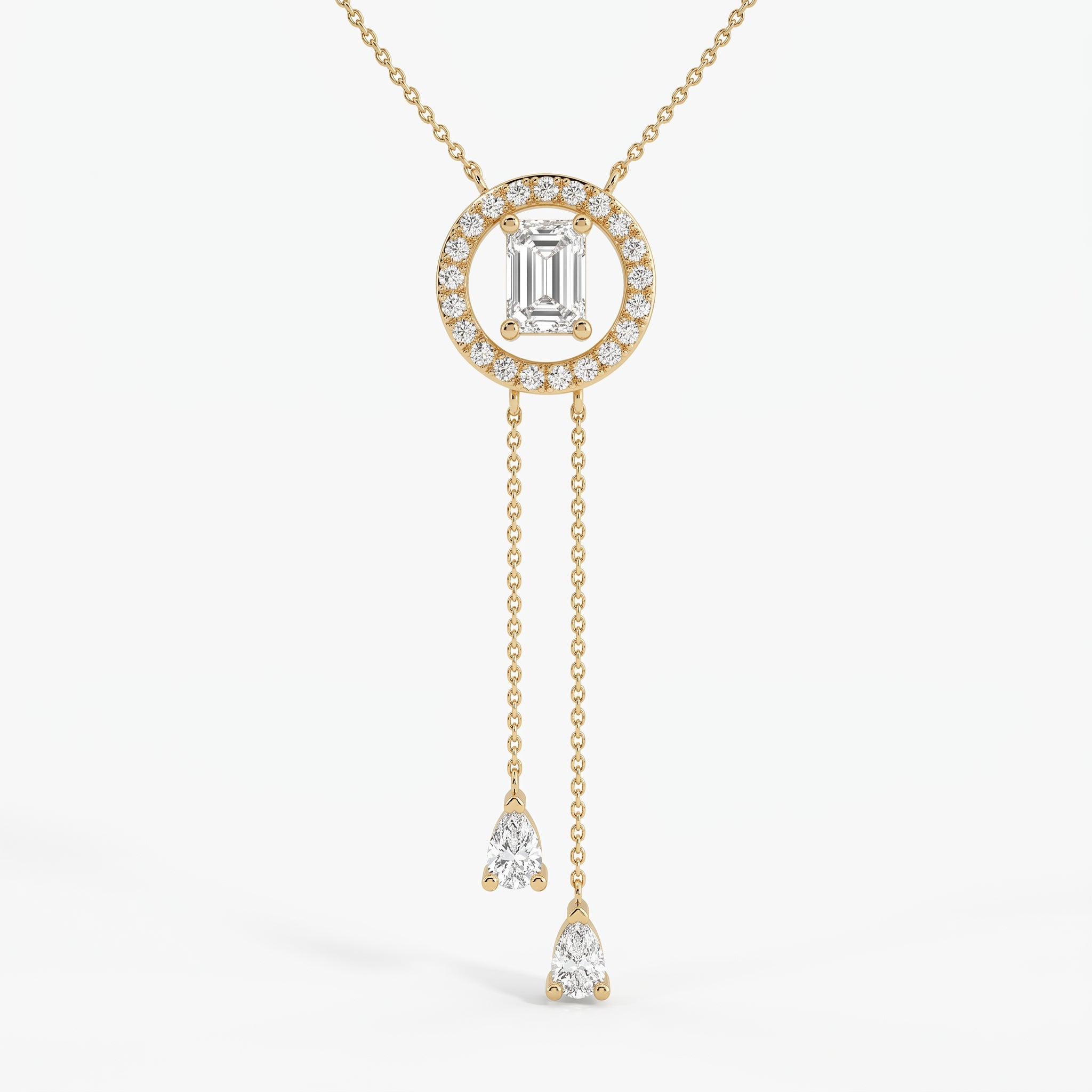 Emerald Cut Lab Grown Diamond Pendant Necklace