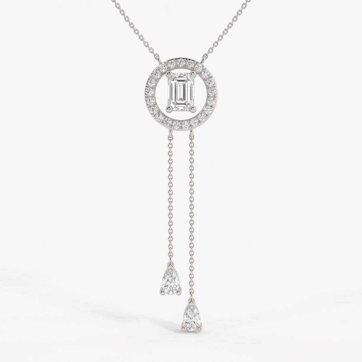 Emerald Cut Lab Grown Diamond Pendant Necklace