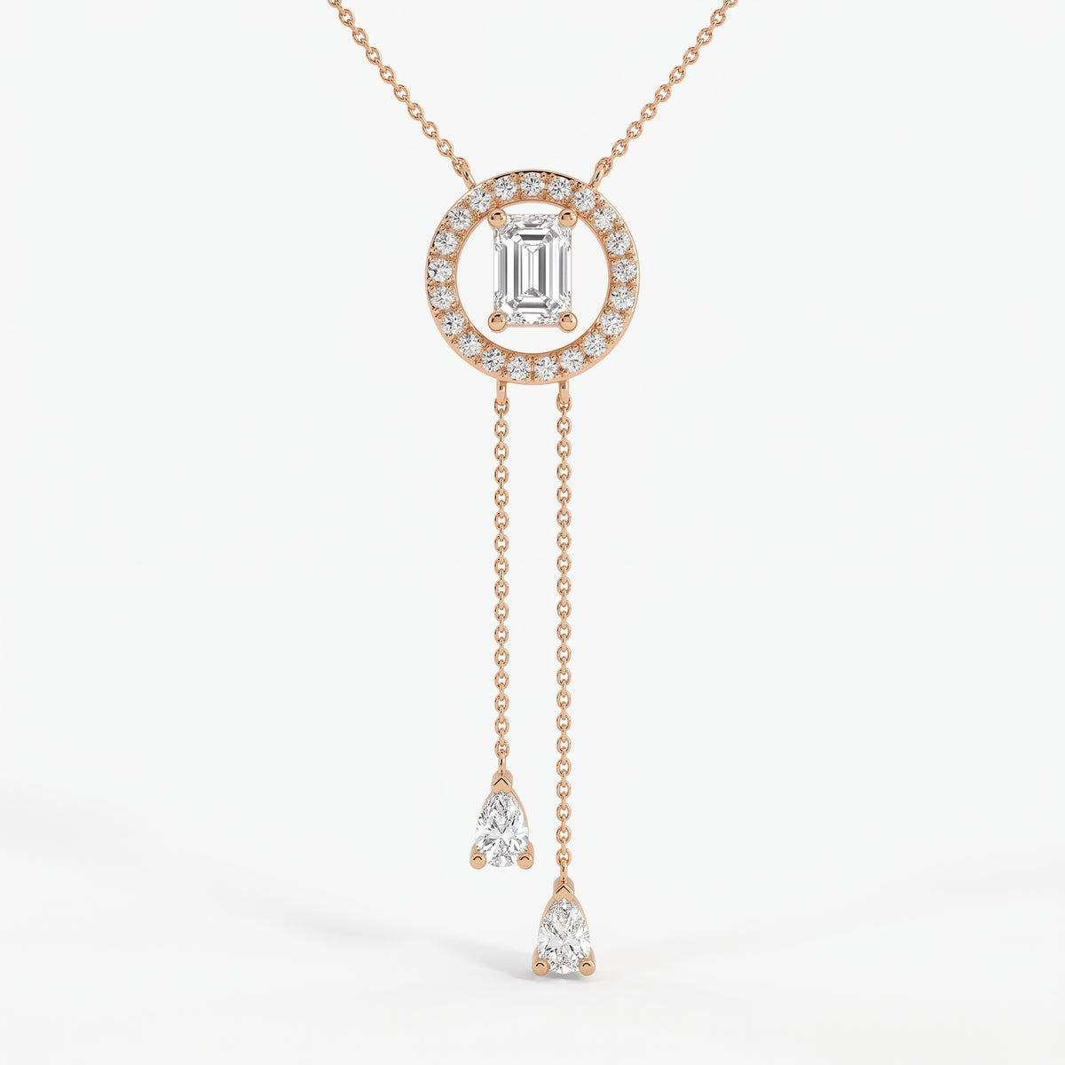 Emerald Cut Lab Grown Diamond Pendant Necklace