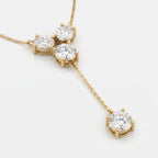 Round Brilliant Diamond Drop Pendant Necklace