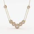 Elegant Round Brilliant Halo Design Fashion Necklace