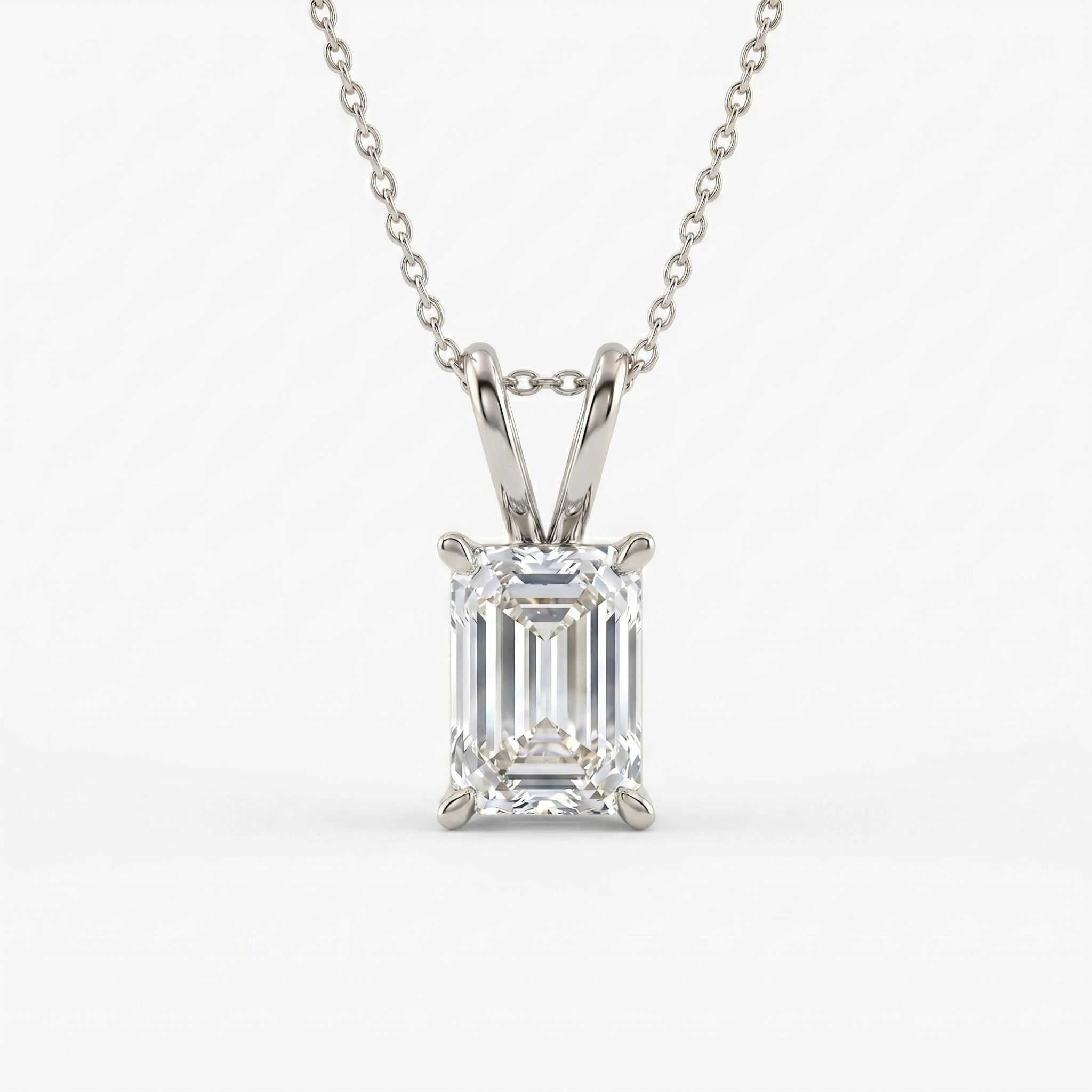 Diamond pendant on a white background