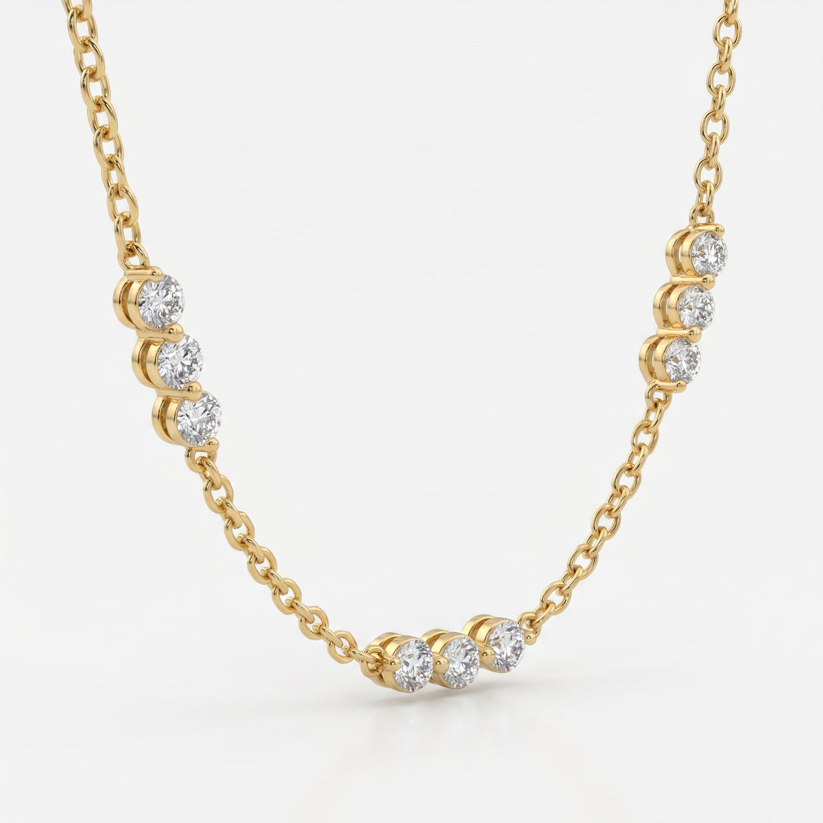 Timeless Elegance Sparkle Grace Round Diamond Fashion Necklace