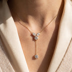 Round Brilliant Diamond Drop Pendant Necklace