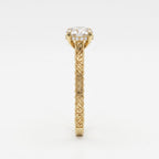 The Aurelia Royale Ornate Round Diamond Hidden Halo Ring