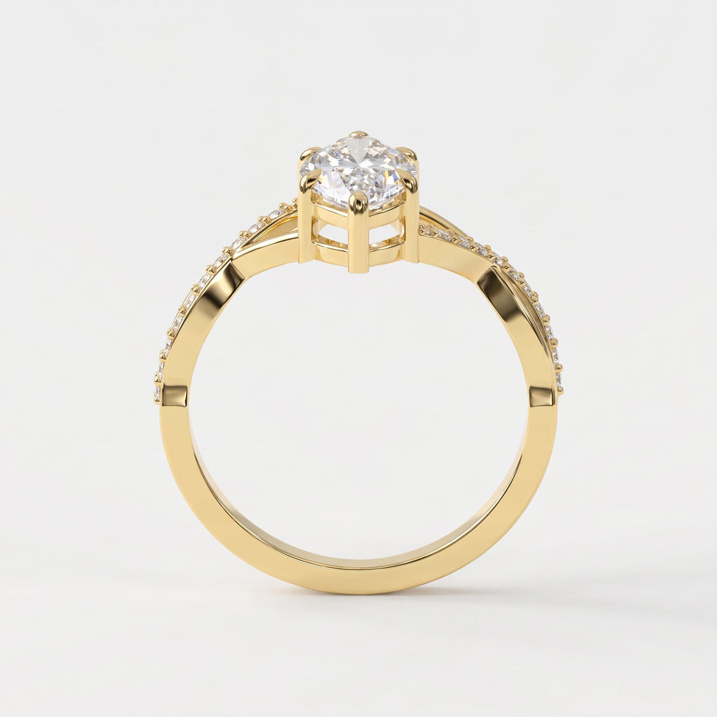 Aurelia Marquise Cut Infinity Design Side Stone Engagement Ring