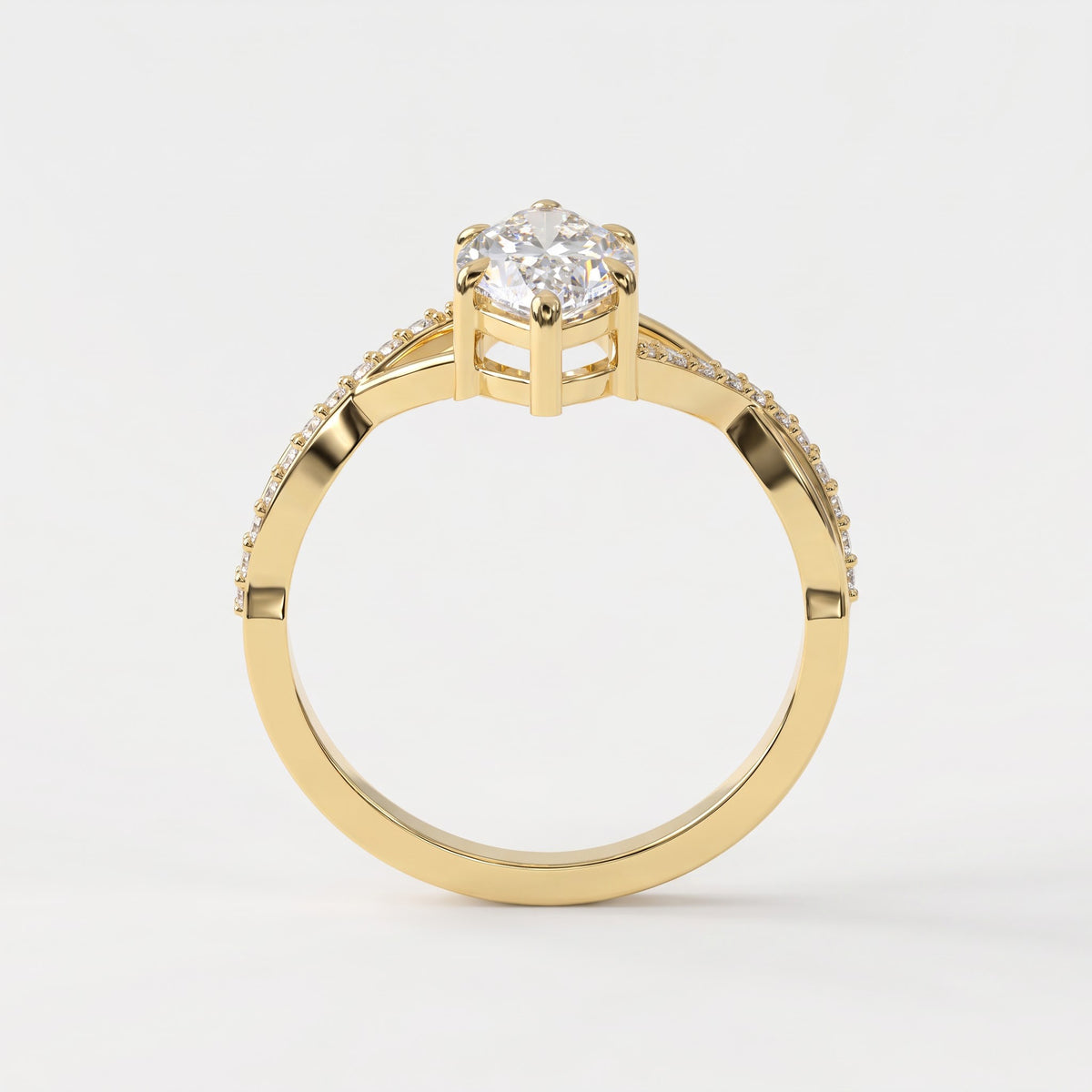 Aurelia Marquise Cut Infinity Design Side Stone Engagement Ring