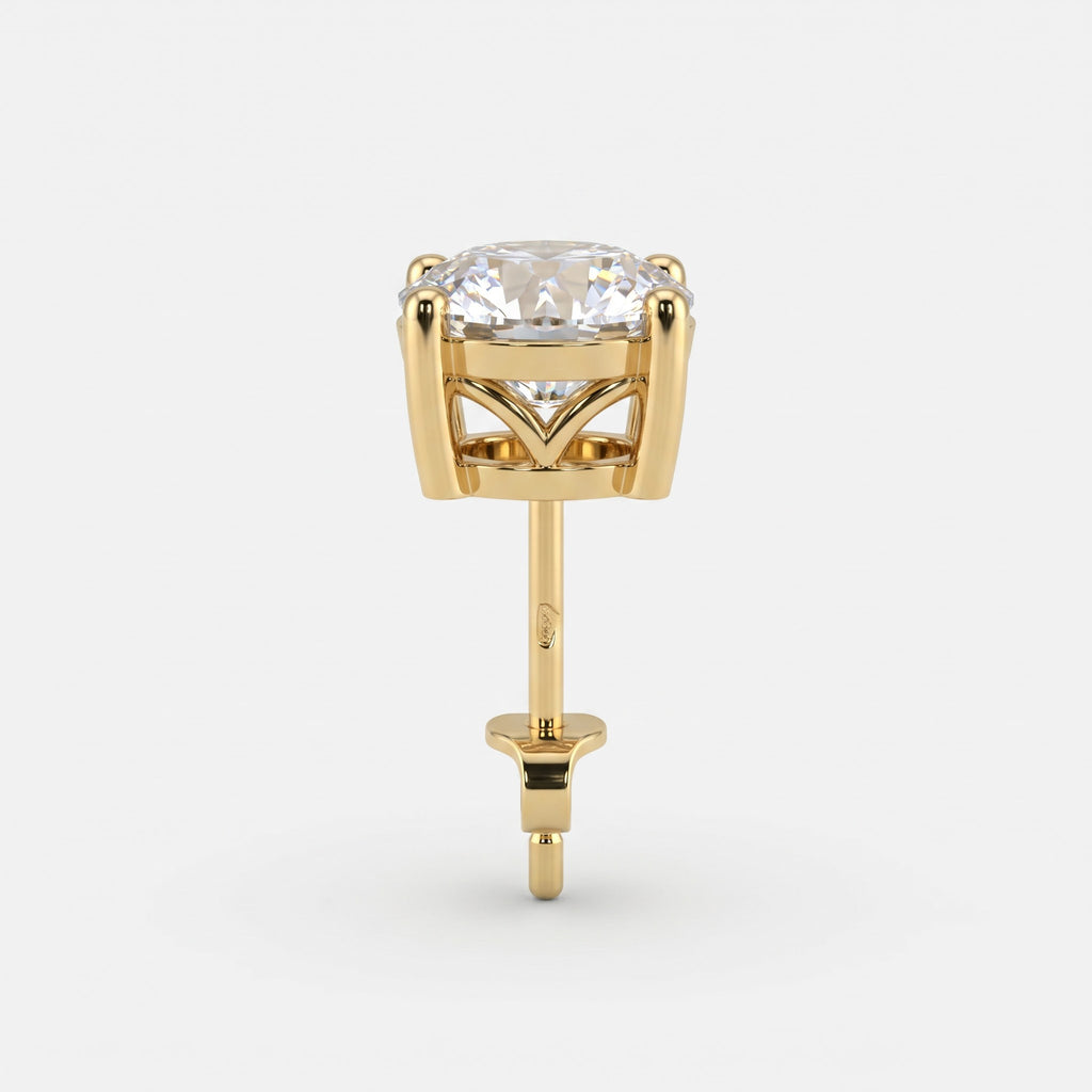 Celestia Radiance 4-Prong Round Diamond Stud Earrings