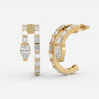 Celestia Luxe Baguette & Pear Diamond Fashion Earrings