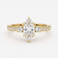 Luxury Celestia Marquise Diamond Side Stone Ring