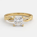 Princess Cut Crossover Pavé Side Stone Engagement Ring