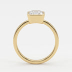The Valenne Asscher Diamond Bezal Setting Solitaire Ring