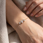 Luxe Lumière Three-Stone Chain Bracelet