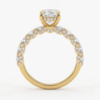 The Celestial Bloom Cushion Diamond Hidden Halo Ring