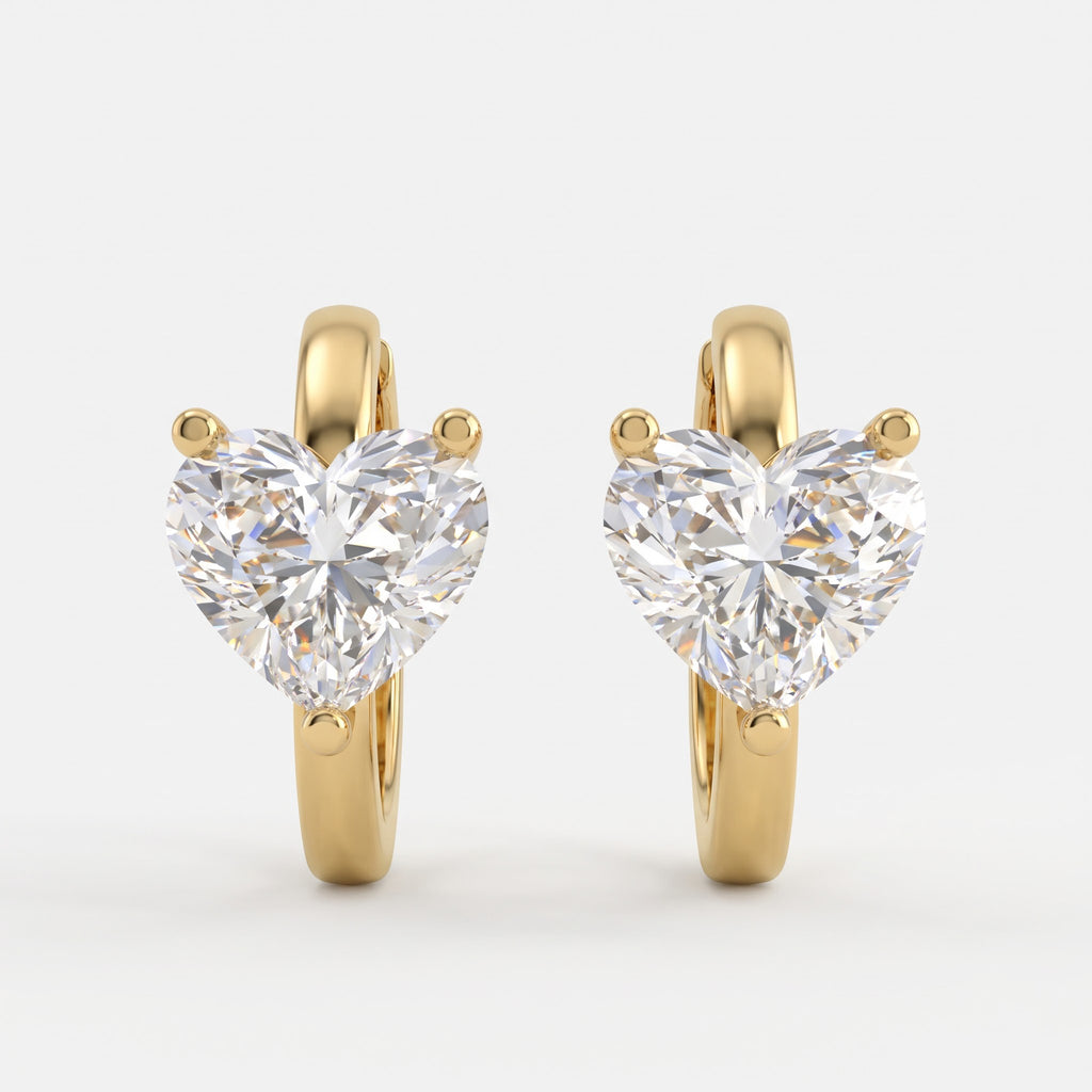 Élan Heart-shaped diamond huggie Hoops earrings