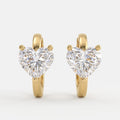Élan Heart-shaped diamond huggie Hoops earrings