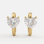 Élan Heart-shaped diamond huggie Hoops earrings